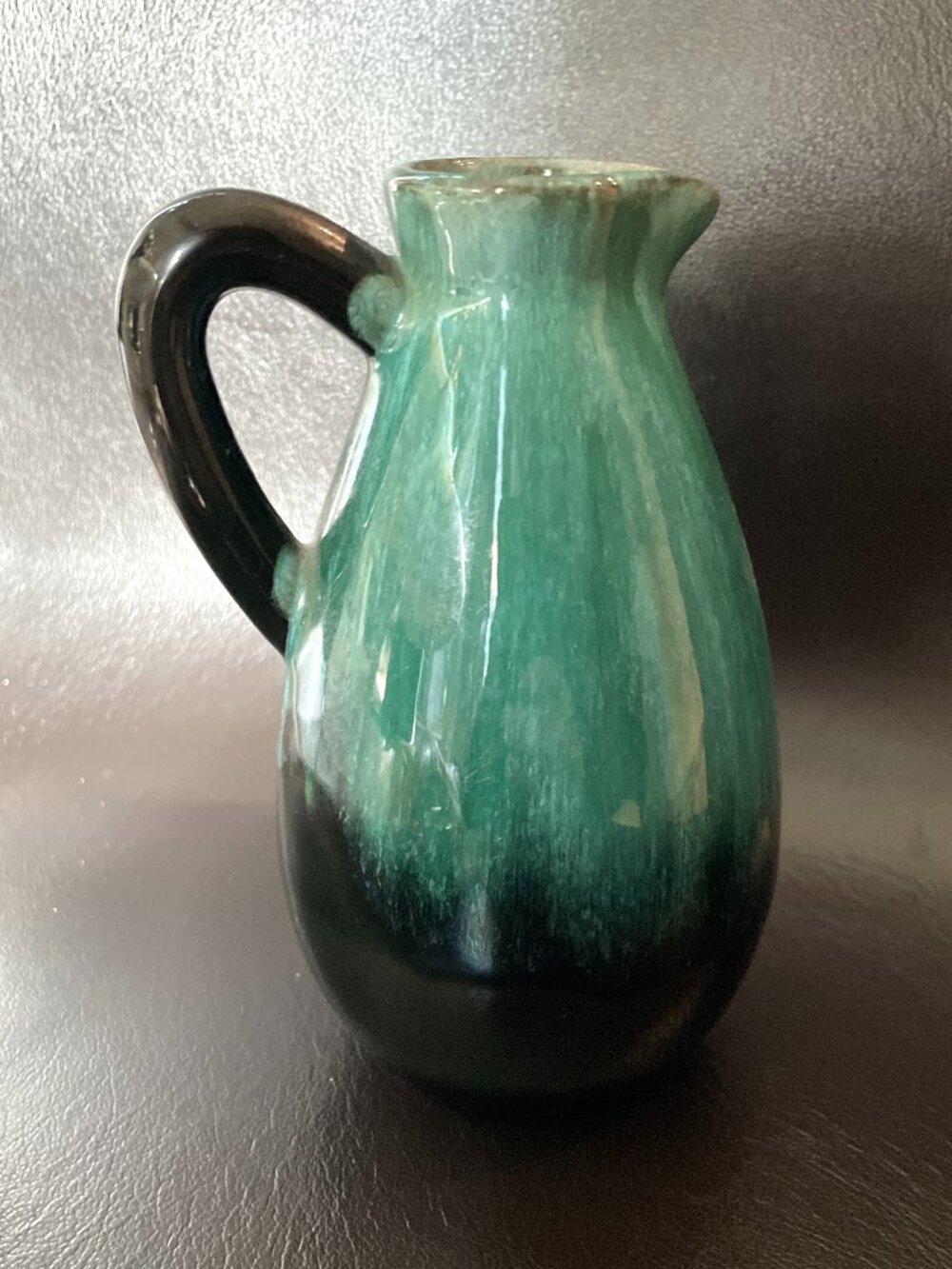 Vintage Blue Mountain Pottery Green Glaze Small Pitcher/Vase-Canadian